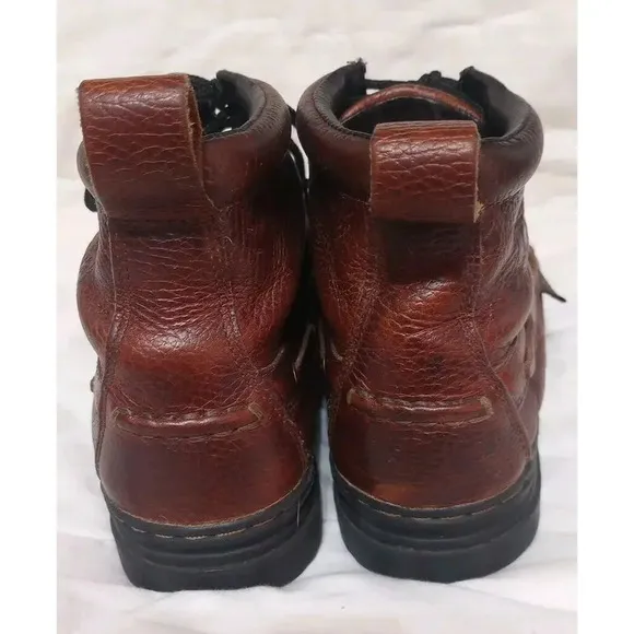 Justin Mens Moc Toe Chukka Boots 991 Leather Brown Rustic Lace Up Size 8 M