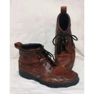 Justin Mens Moc Toe Chukka Boots 991 Leather Brown Rustic Lace Up Size 8 M