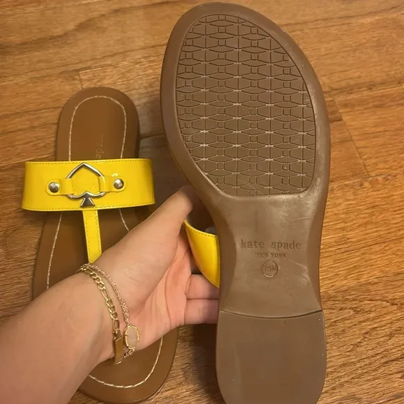 Kate Spade Camila Yellow Patent leather thong sandal - size 7.5