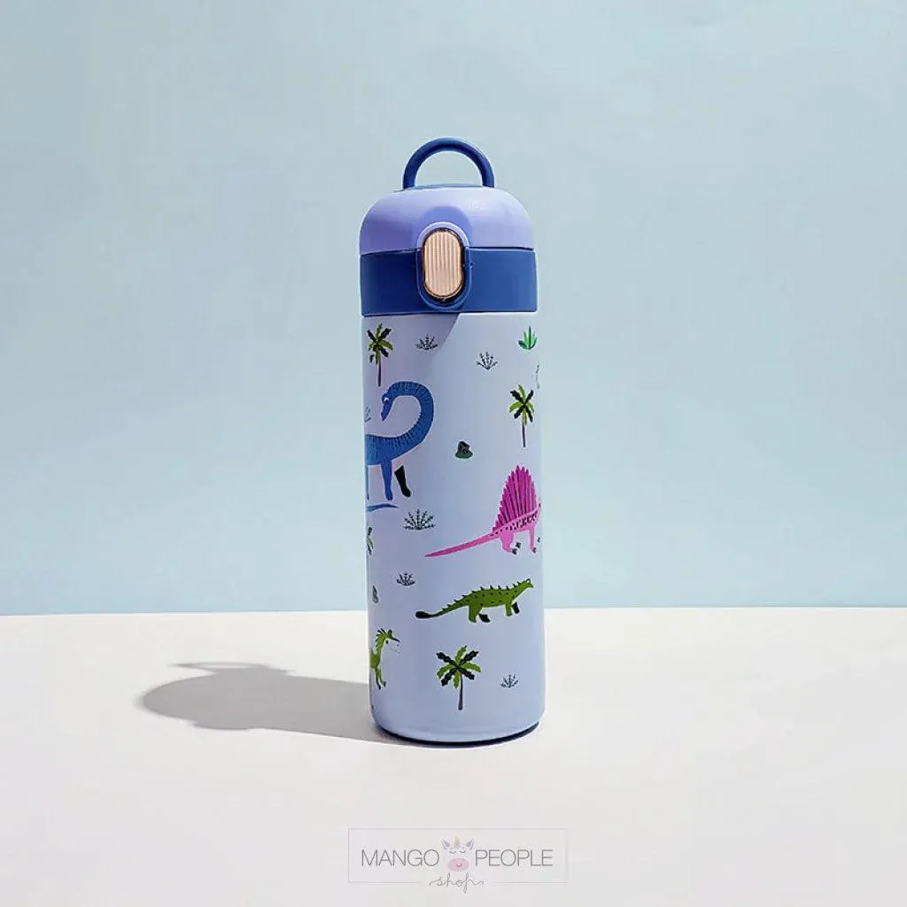 Kids' Dino-Themed Stainless Steel Vacuum Insulated Bottles - 420ml