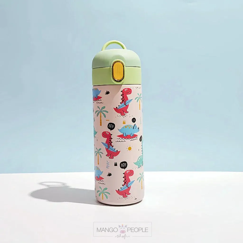 Kids' Dino-Themed Stainless Steel Vacuum Insulated Bottles - 420ml