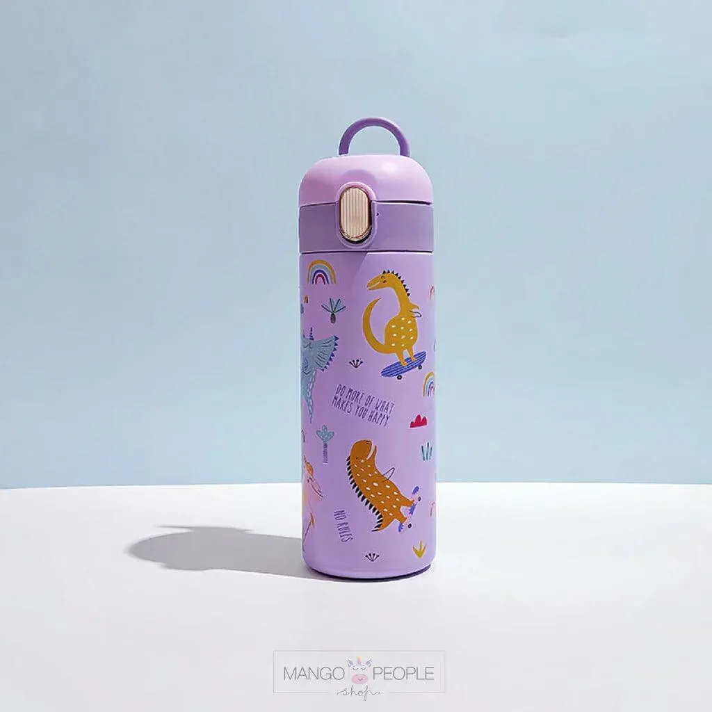 Kids' Dino-Themed Stainless Steel Vacuum Insulated Bottles - 420ml
