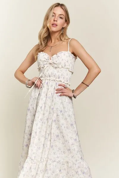 Lavender Floral Sweetheart Cami Dress