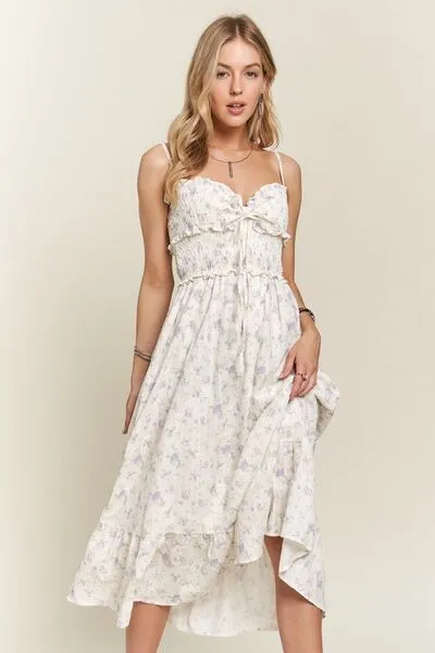 Lavender Floral Sweetheart Cami Dress