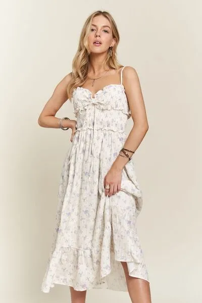 Lavender Floral Sweetheart Cami Dress