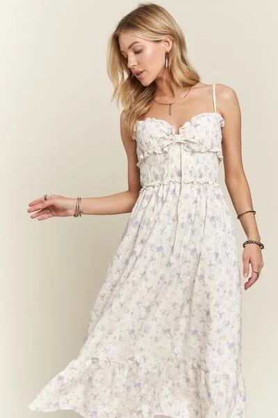 Lavender Floral Sweetheart Cami Dress