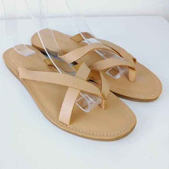 Madewell SZ 7.5 The Boardwalk Thong Sandal in Leather NEW Runs Small