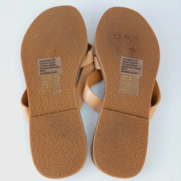 Madewell SZ 7.5 The Boardwalk Thong Sandal in Leather NEW Runs Small