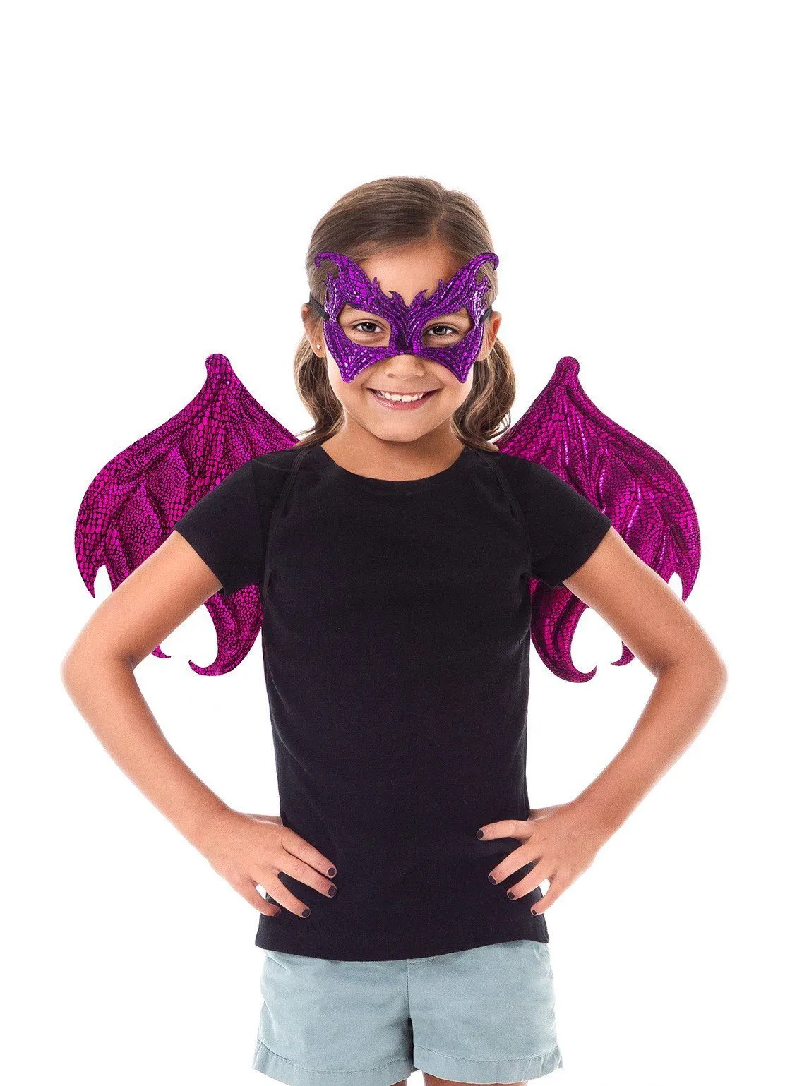 Magenta Dragon Wings & Mask Set