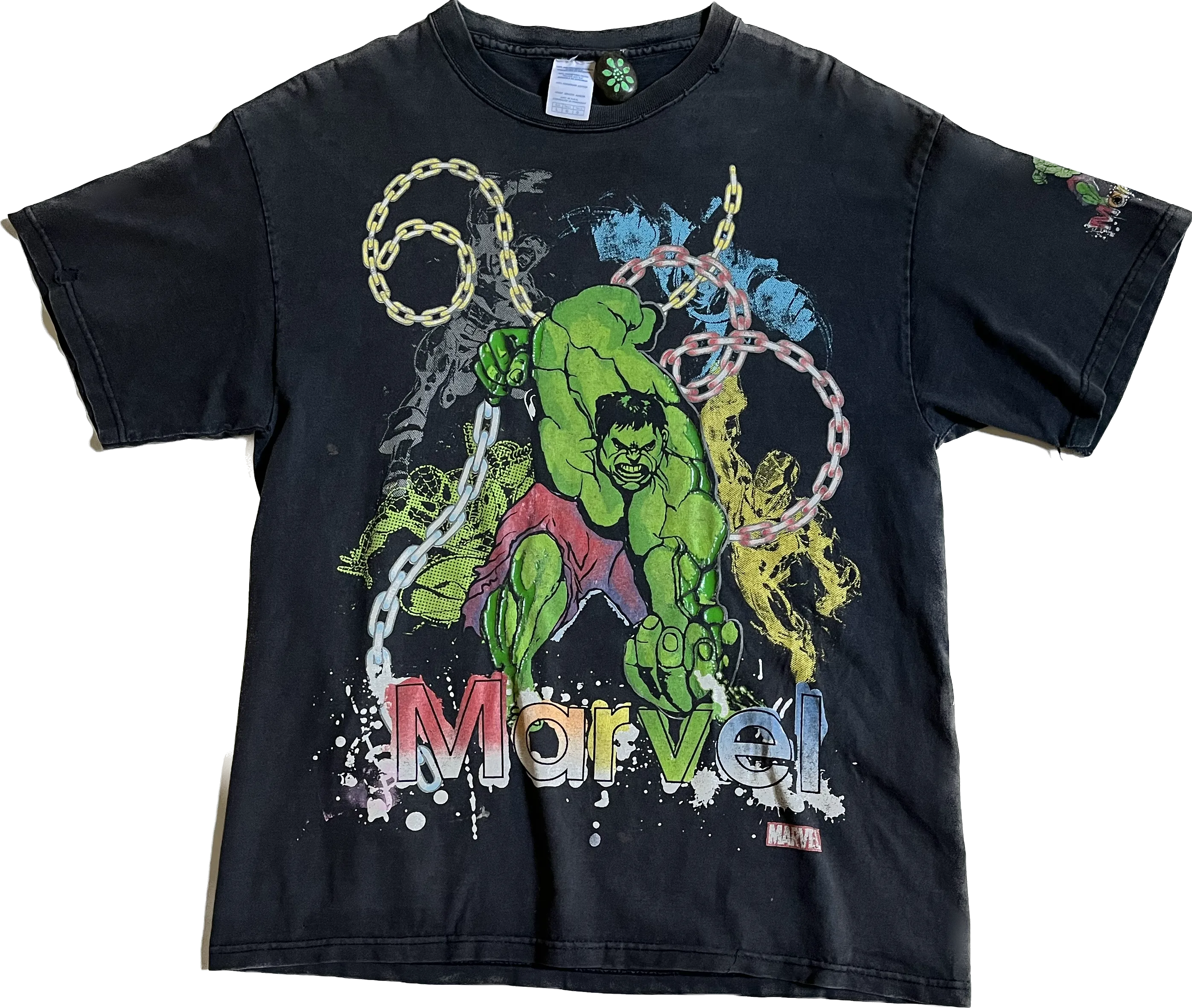 Marvel Multi-Color Graphic Hulk and Chain Tee