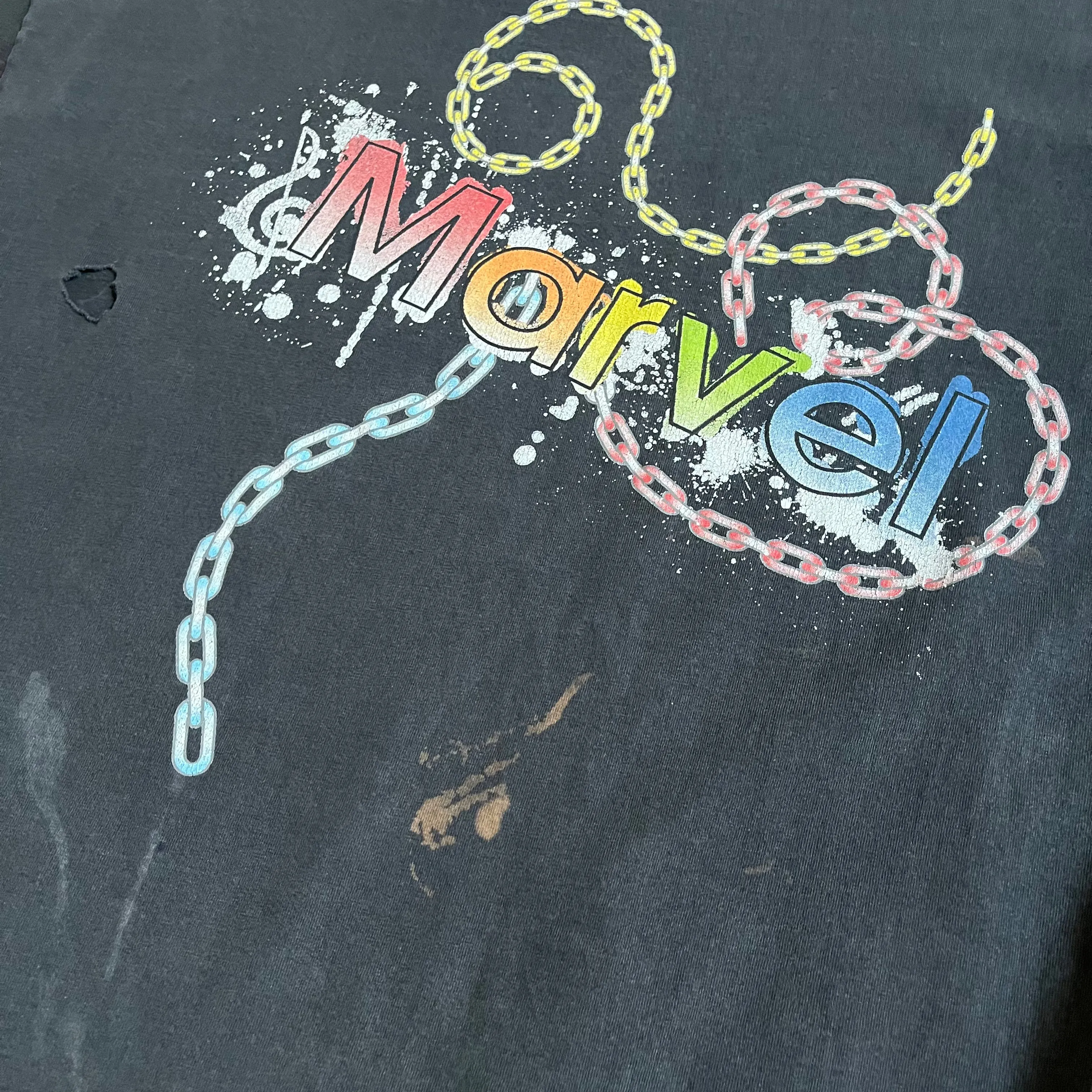 Marvel Multi-Color Graphic Hulk and Chain Tee