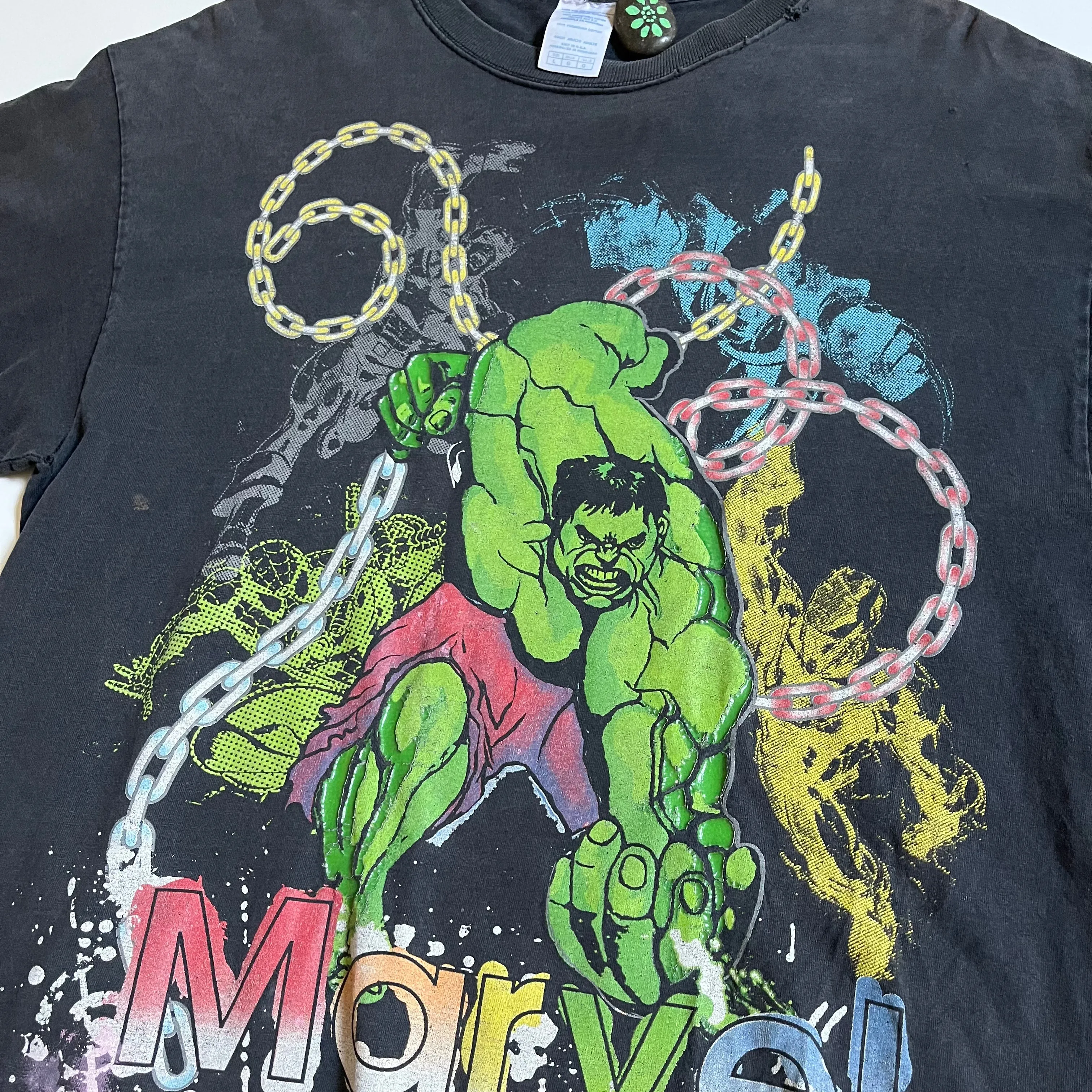 Marvel Multi-Color Graphic Hulk and Chain Tee