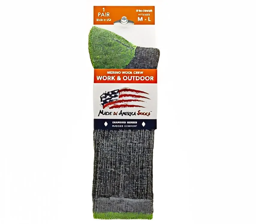 Men's Merino Wool Crew Socks - Size M/L