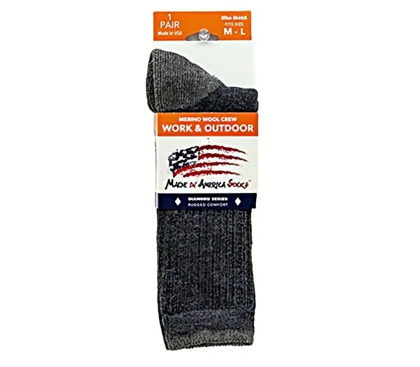 Men's Merino Wool Crew Socks - Size M/L