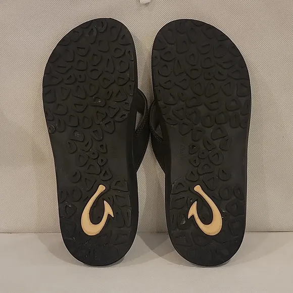 MEN'S OLUKAI BLACK SANDALS‎ FLIP FLOPS (sz 13)
