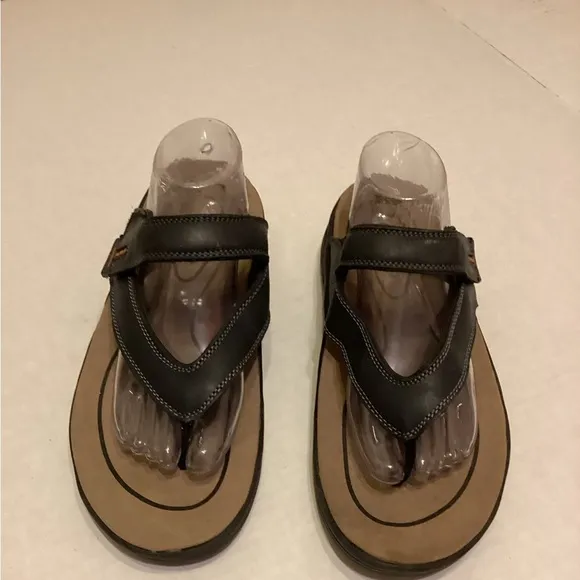 Men’s  Orthofeet  Leather Eldorado Flip Flops Size 10 W