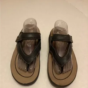 Men’s  Orthofeet  Leather Eldorado Flip Flops Size 10 W