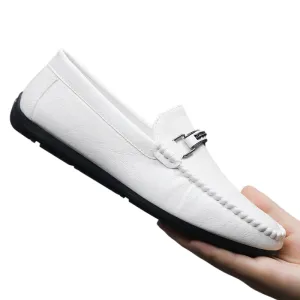Men's shoes summer 204 new breathable men's casual leather shoes one pedal non-slip British style beanie shoes loafers