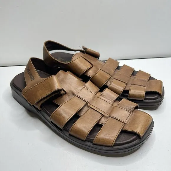 Mephisto Sandals Men sz 9 43 Fishing Brown Desert Self fasteners hook and loop