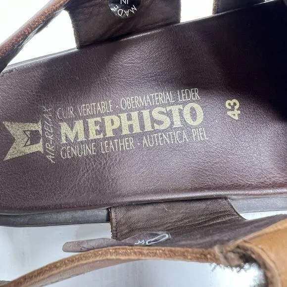 Mephisto Sandals Men sz 9 43 Fishing Brown Desert Self fasteners hook and loop