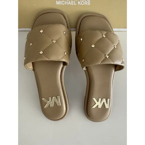 Michael Michael Kors Women's Sandals &amp; Flip Flops Hayworth Slide Camel size 6M