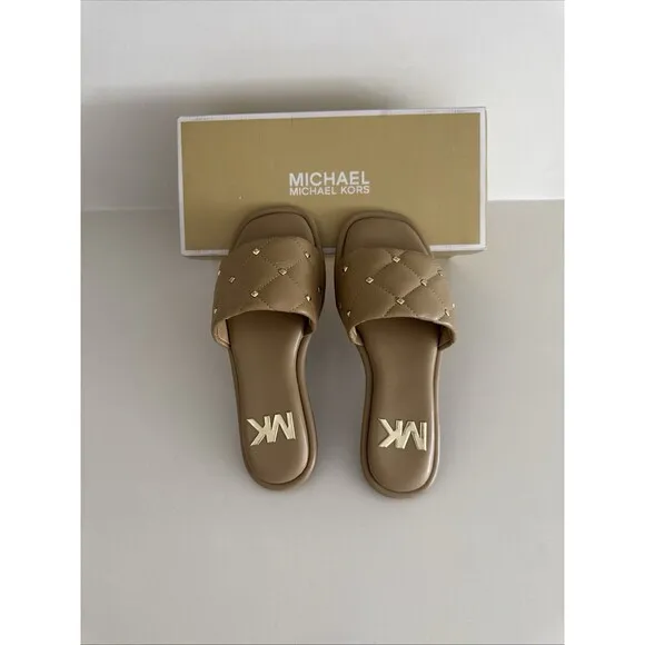 Michael Michael Kors Women's Sandals &amp; Flip Flops Hayworth Slide Camel size 6M