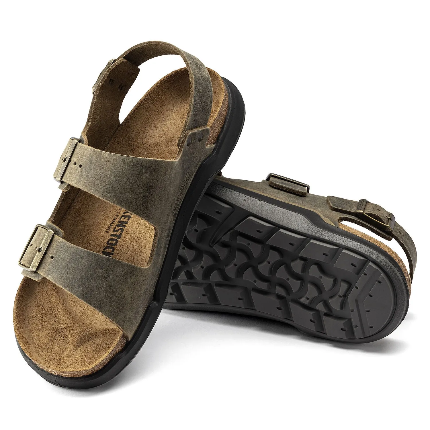 Milano CrossTown Men - Artic Old Faded Khaki Oiled Leather||Milano CrossTown pour hommes - Cuir huilé kaki défraîchi