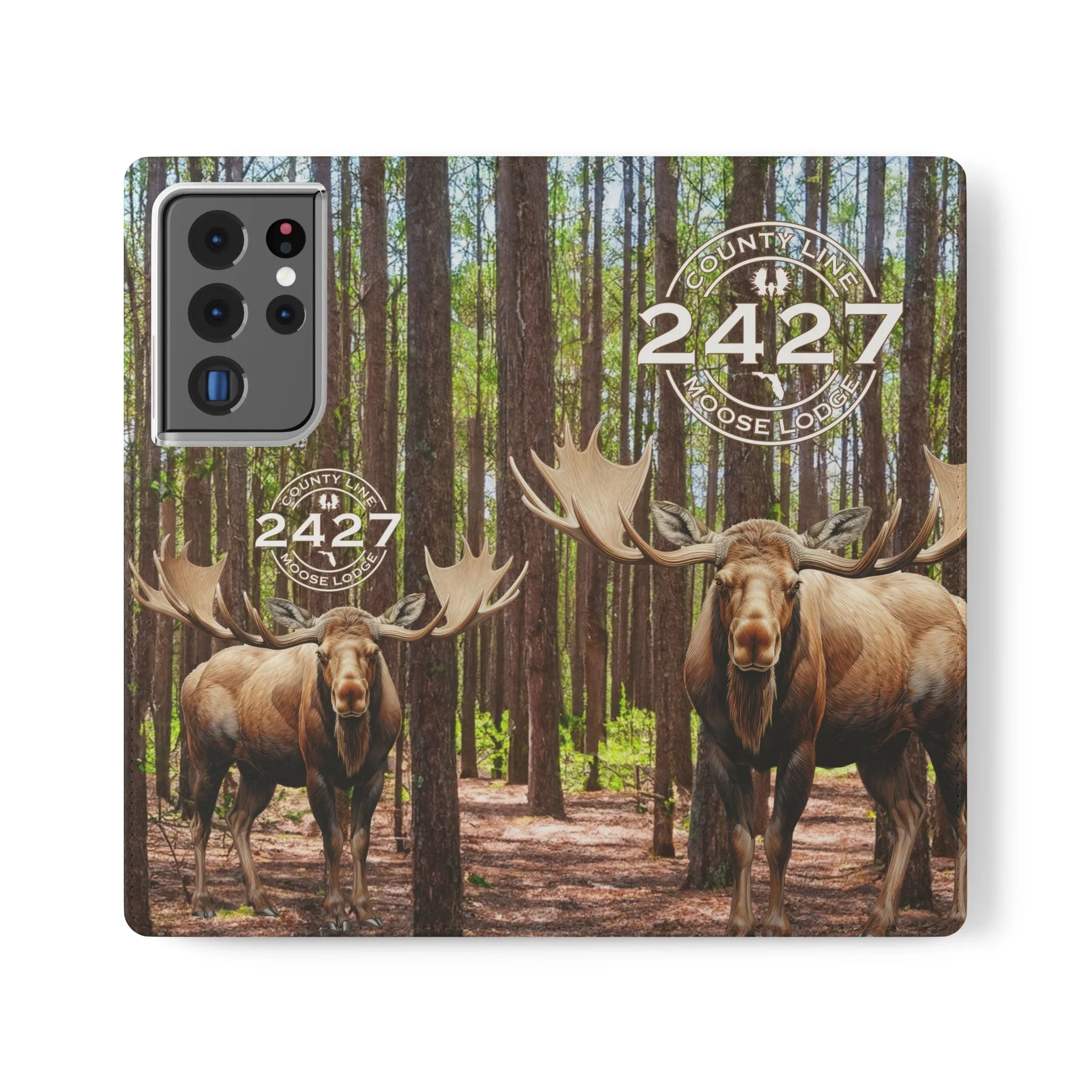 Moose Lodge 2427 - Woodlands Moose - Flip Organizational Phone Cases (Select Phone Models)