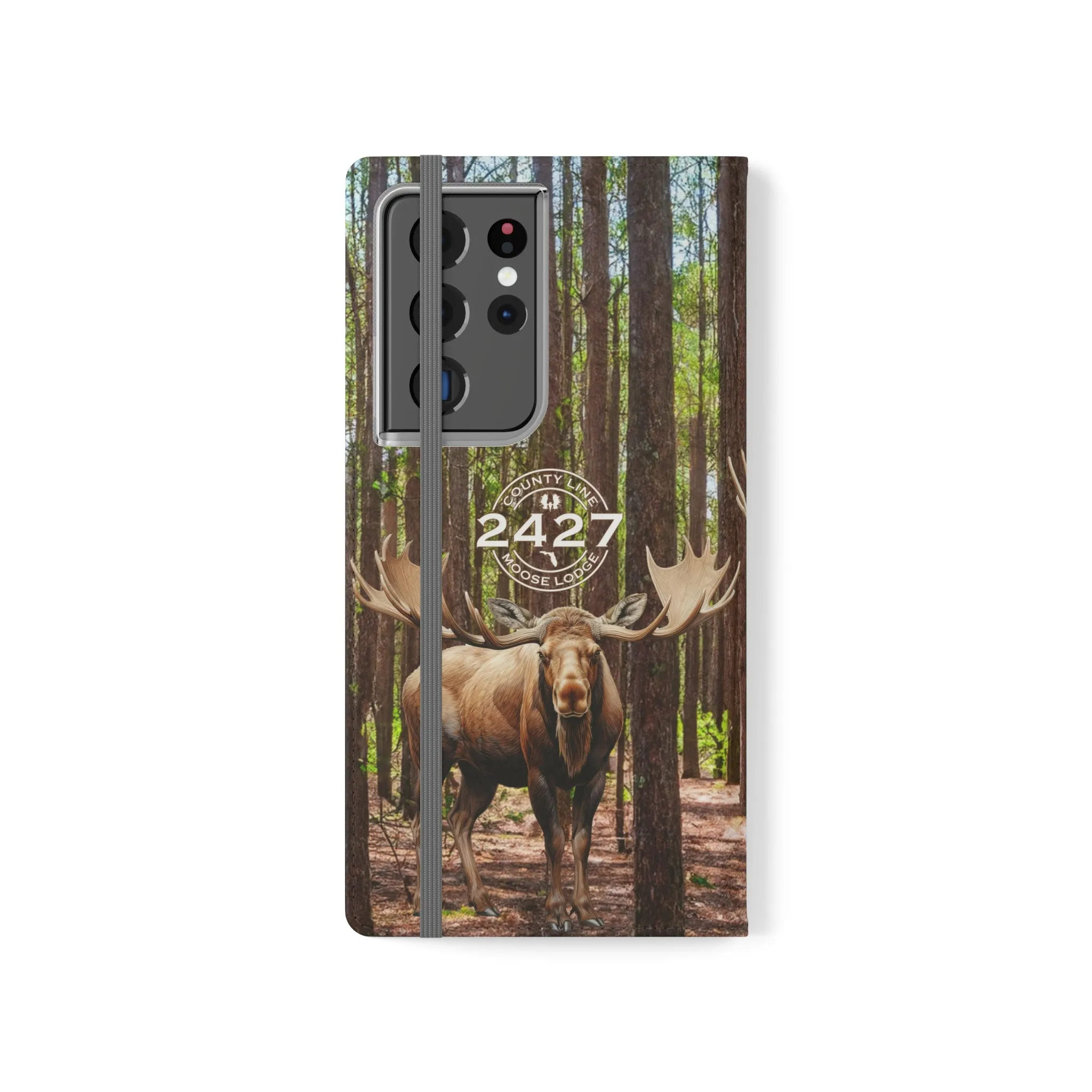 Moose Lodge 2427 - Woodlands Moose - Flip Organizational Phone Cases (Select Phone Models)