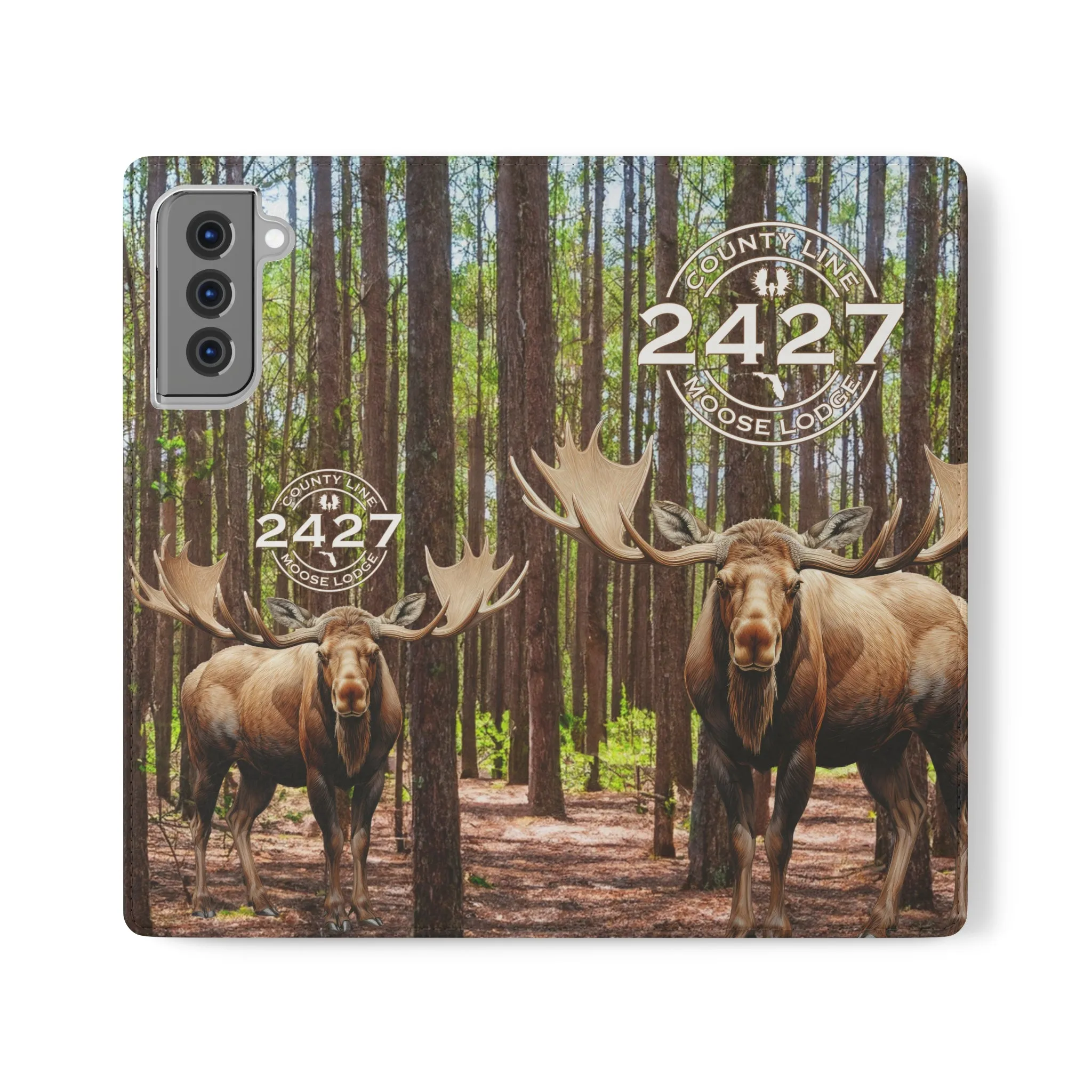 Moose Lodge 2427 - Woodlands Moose - Flip Organizational Phone Cases (Select Phone Models)