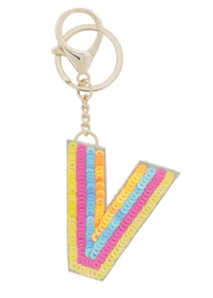 Multi Sequin Color "V" Keychain