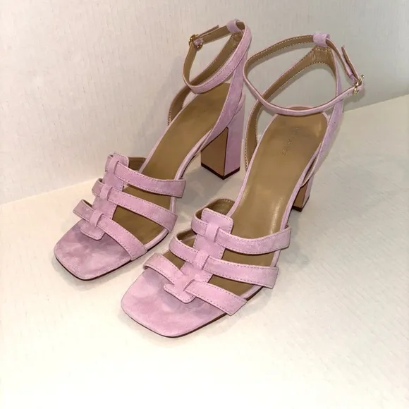 NEW Ann Taylor Annetta Suede Huarache block heel sandals Light Purple‎ size 11