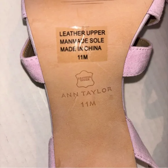 NEW Ann Taylor Annetta Suede Huarache block heel sandals Light Purple‎ size 11