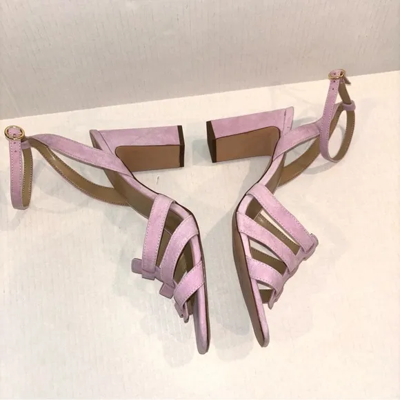 NEW Ann Taylor Annetta Suede Huarache block heel sandals Light Purple‎ size 11