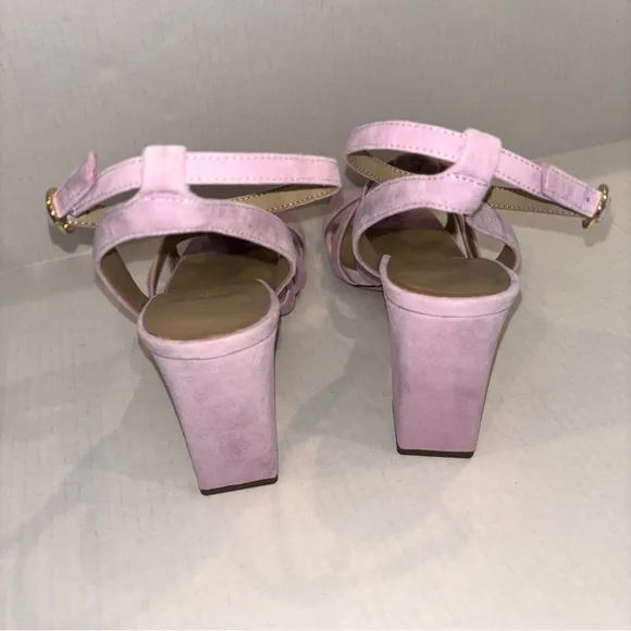 NEW Ann Taylor Annetta Suede Huarache block heel sandals Light Purple‎ size 11