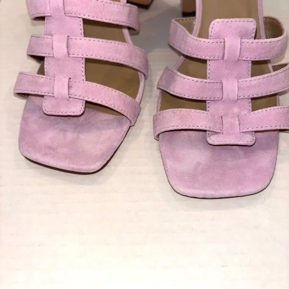 NEW Ann Taylor Annetta Suede Huarache block heel sandals Light Purple‎ size 11