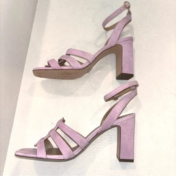 NEW Ann Taylor Annetta Suede Huarache block heel sandals Light Purple‎ size 11