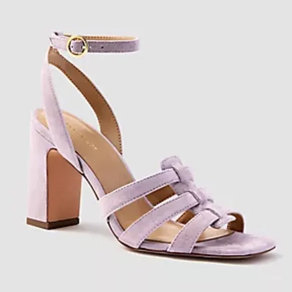 NEW Ann Taylor Annetta Suede Huarache block heel sandals Light Purple‎ size 11