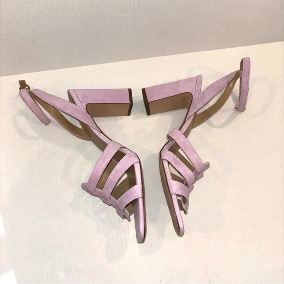 NEW Ann Taylor Annetta Suede Huarache block heel sandals Light Purple‎ size 11
