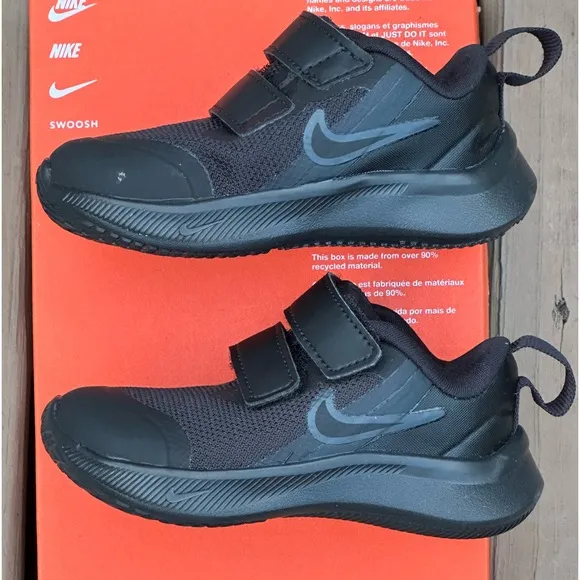 NEW Nike Baby / Toddler Star Runner 3 Low Casual Sneaker (Black)