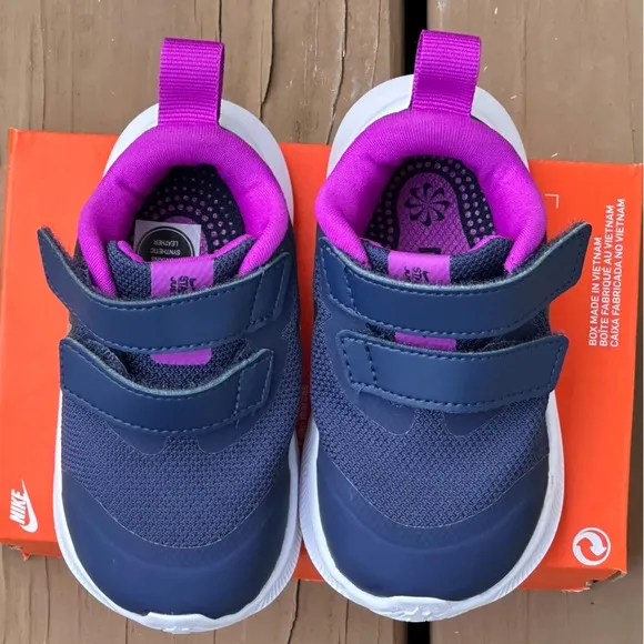 NEW Nike Baby / Toddler Unisex Star Runner 3 Low Casual Sneaker (Navy Magenta)