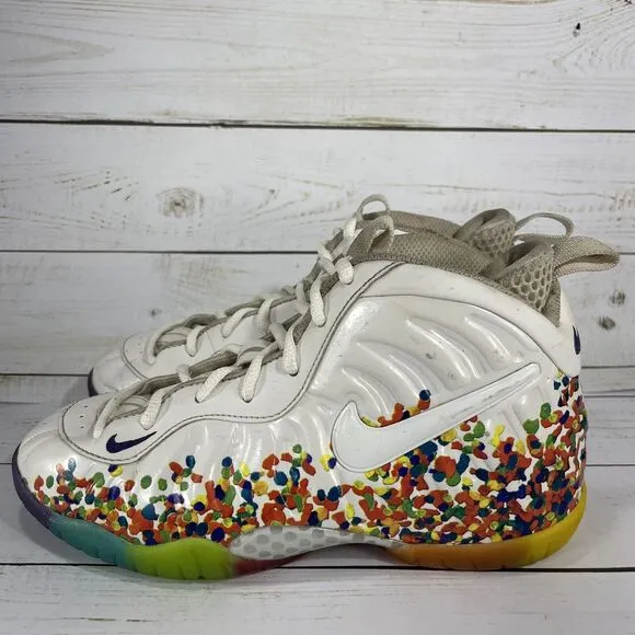 Nike Air Foamposite One Fruity Pebbles Basketball Shoes Kids Child Size 2Y White