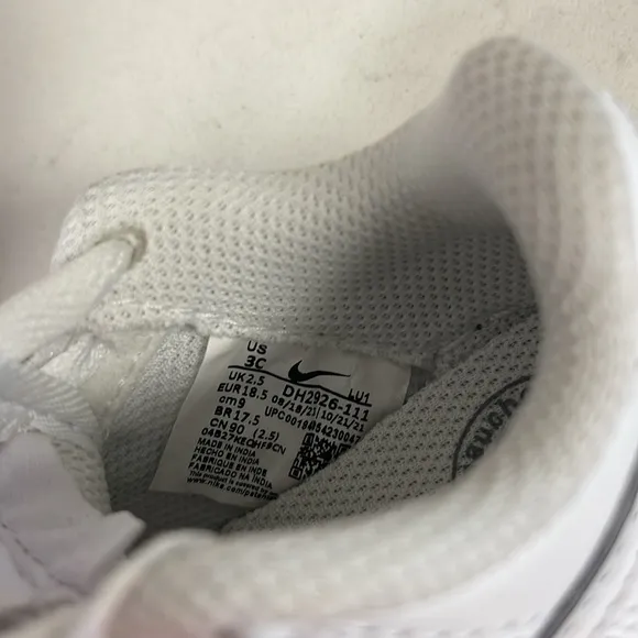 Nike Air Force 1 Low Top Sneakers White Toddler DH2926-111 Size 3C