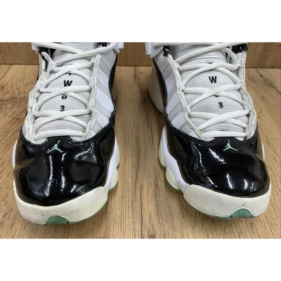 Nike Air Jordan 6 Rings Basketball Shoes Sneakers Boys Sz 6.5Y Black 323419-115