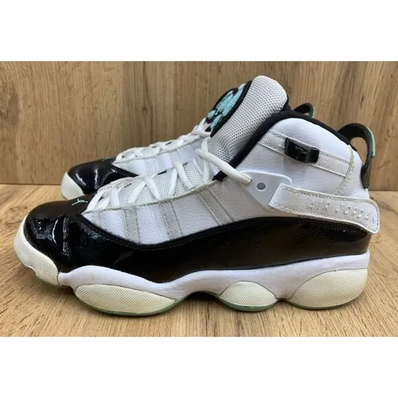 Nike Air Jordan 6 Rings Basketball Shoes Sneakers Boys Sz 6.5Y Black 323419-115