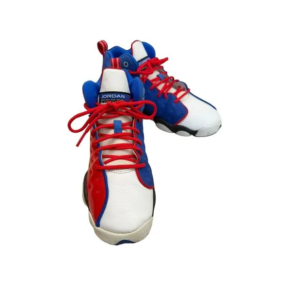 Nike Air JORDAN JUMPMAN TEAM II GS UNIVERSITY Red Blue White Size 6Y 820273-604