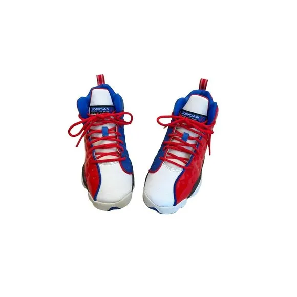 Nike Air JORDAN JUMPMAN TEAM II GS UNIVERSITY Red Blue White Size 6Y 820273-604