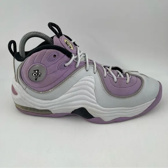 👞Nike Big Kids Air Penny II 2 Platinum/Purple Hardaway Basketball Shoe-Size 7 Y