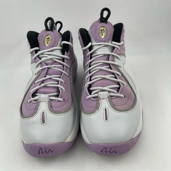 👞Nike Big Kids Air Penny II 2 Platinum/Purple Hardaway Basketball Shoe-Size 7 Y