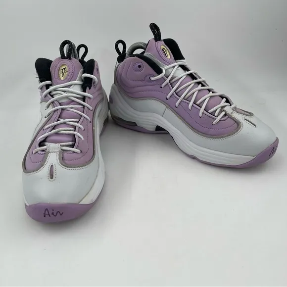 👞Nike Big Kids Air Penny II 2 Platinum/Purple Hardaway Basketball Shoe-Size 7 Y